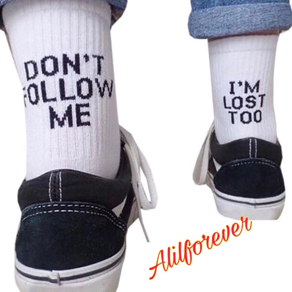 White Printed Socks - Picture 1 of 3